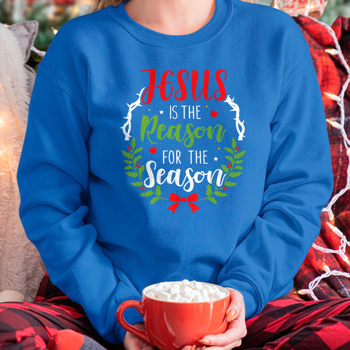 Christian Tee, Christian Faith Unisex T-Shirt/Hoodie/Sweatshirt HLT00 - Jesus is the reason for the season christian christmas T-Shirt (1)