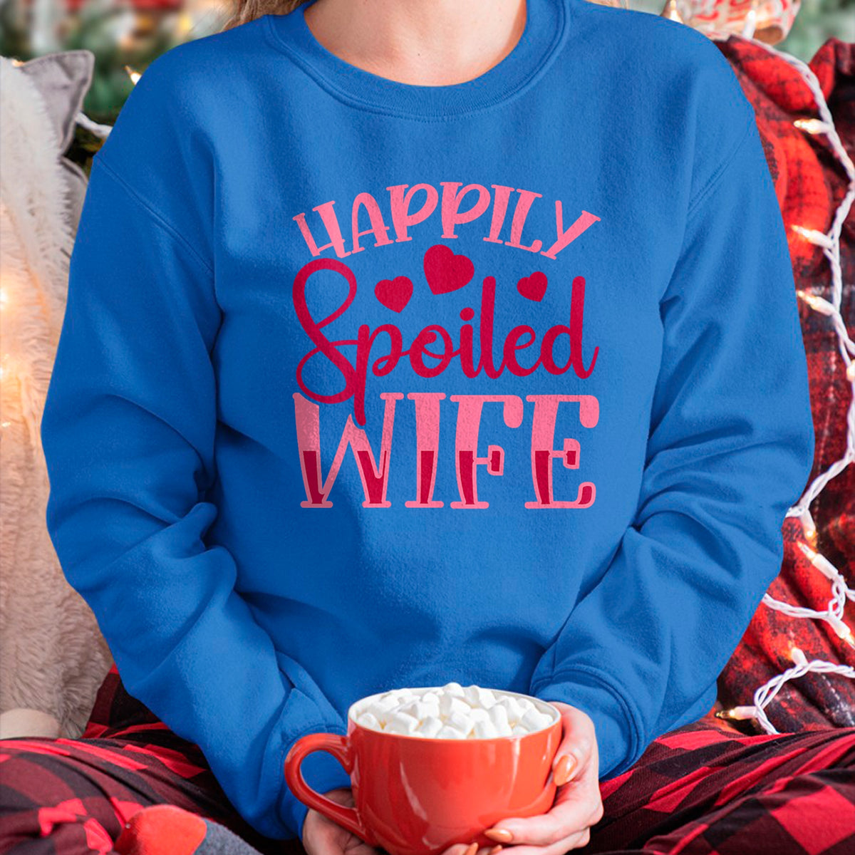 Best Wife Shirt, Wife and Husband Unisex T-Shirt/Hoodie/Sweatshirt HLT00 - Gift for wife T shirt, spoiled wife   Womens Funny Wife Happily Spoiled Wife V-Neck T-Shirt (5)