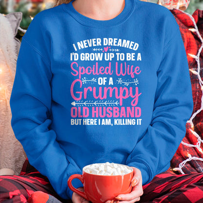 Best Wife Shirt, Wife and Husband Unisex T-Shirt/Hoodie/Sweatshirt HLT00 - Funny Spoiled Wife Art For Women Girls Grumpy Old Husband T-Shirt
