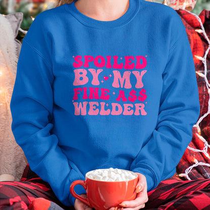 Best Wife Shirt, Wife and Husband Unisex T-Shirt/Hoodie/Sweatshirt HLT00 - Gift for wife T shirt, spoiled wife   Spoiled By My Fine Ass Welder Welder's Wife Girlfriend Humor T