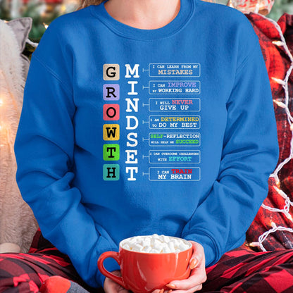 Best Teacher Shirt, Funny Teacher UnisexT-Shirt/Hoodie/Sweatshirt HLT00 - Growth Mindset Shirt Positive School Classroom Teacher Gift T-Shirt