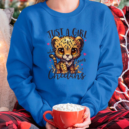 Cat Love Shirt, Funny Cat Lover Gift UnisexT-Shirt/Hoodie/Sweatshirt HLT00 - Just A Girl Who Loves Cheetahs Women Cheetah Cat Lover T-Shirt