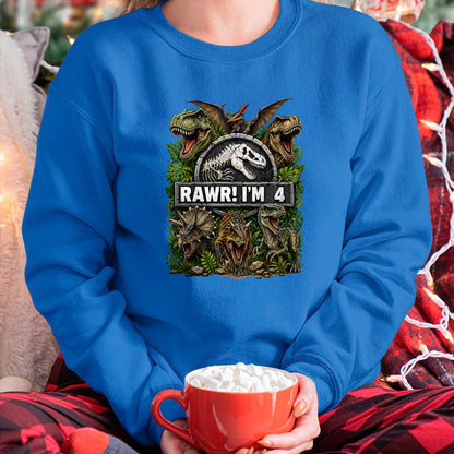 Best Dinosaur Lover Shirt, Funny Dinosaur UnisexT-Shirt/Hoodie/Sweatshirt HLT00 - Kids Rawr I_m 4 Years Old Boys Kids T-Rex Dinosaur 4th Birthday T-Shirt