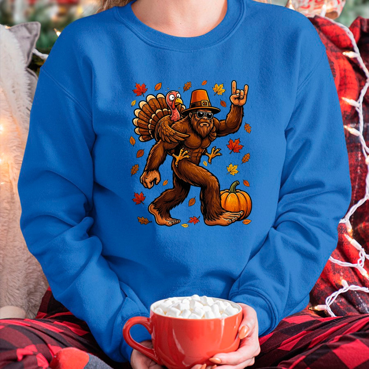 Best Thanksgiving Family Shirt , Funny Thanksgiving UnisexT-Shirt/Hoodie/Sweatshirt HLT00 - Bigfoot Funny Turkey Pumpkin Thanksgiving Day Boys Men T-Shirt