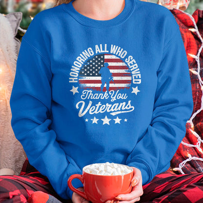 Proud Veteran Shirt, Funny Veteran UnisexT-Shirt/Hoodie/Sweatshirt HLT00 - Women_s Honoring All Who Served Thank You Veterans Day Memorial Day V-Neck T-Shirt