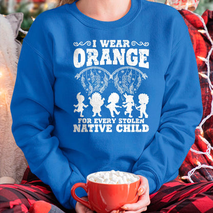 Native American T-Shirts, Vintage Native American Unisex T-Shirt/Hoodie/Sweatshirt HLT00 - Indian Pride Native American Orange For Native Child