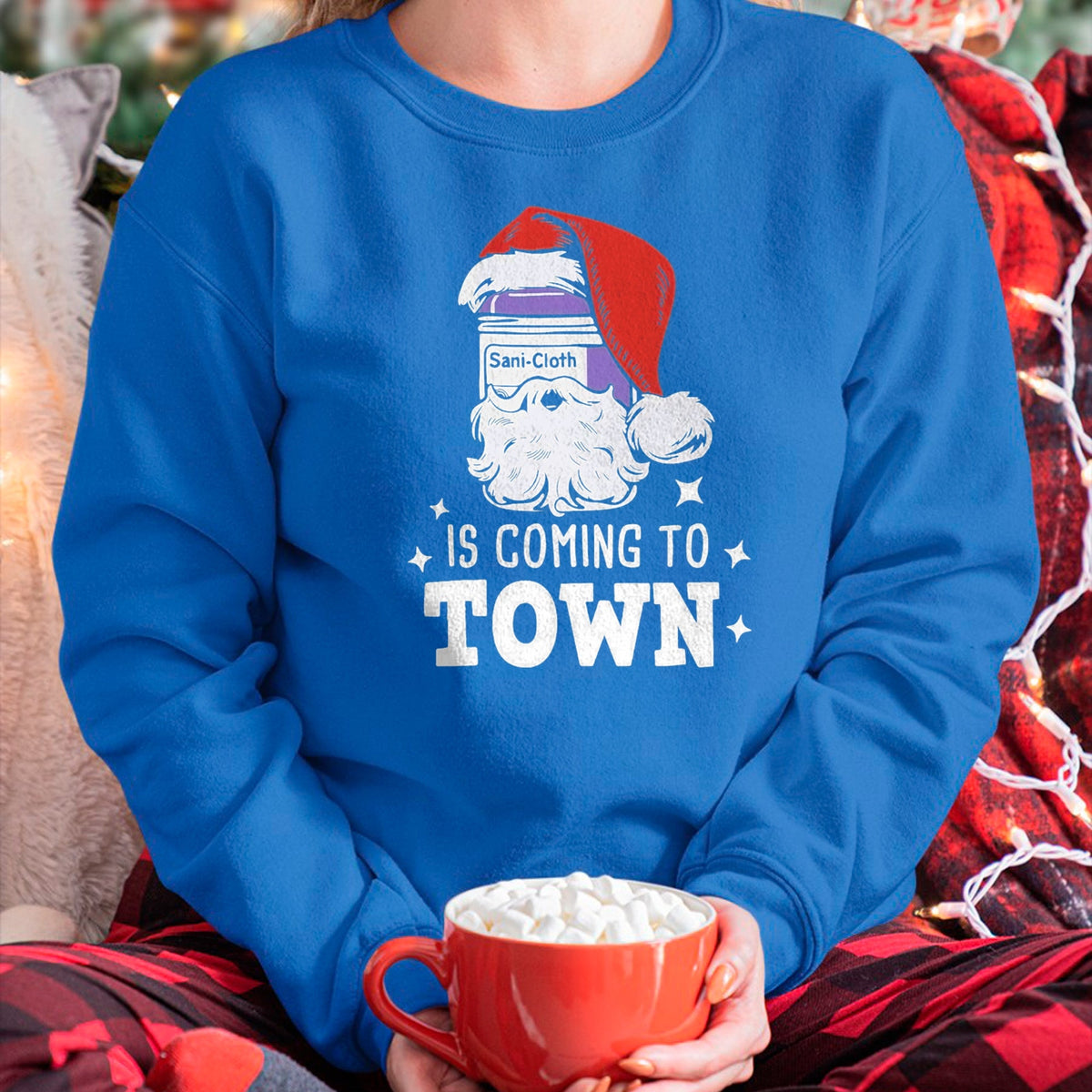 Funny Nurse Shirt, Nurse Unisex T-Shirt/Hoodie/Sweatshirt HLT00 - Sani-cloth Is Coming To Town Funny Nurse Christmas T-Shirt