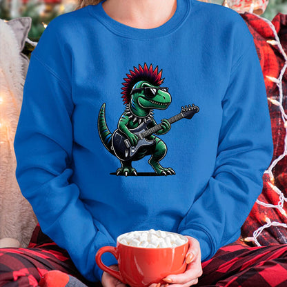 Guitar Lover Shirt, Funny Guitar UnisexT-Shirt/Hoodie/Sweatshirt HLT00 - Cute Punk Dinosaur, Rock_n Roll Goth Dino, Guitar Band Funny T-Shirt