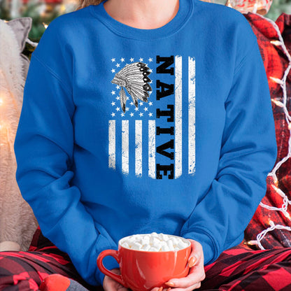 Native American T-Shirts, Vintage Native American Unisex T-Shirt/Hoodie/Sweatshirt HLT00 - Native American Flag for Native Americans Orange Day