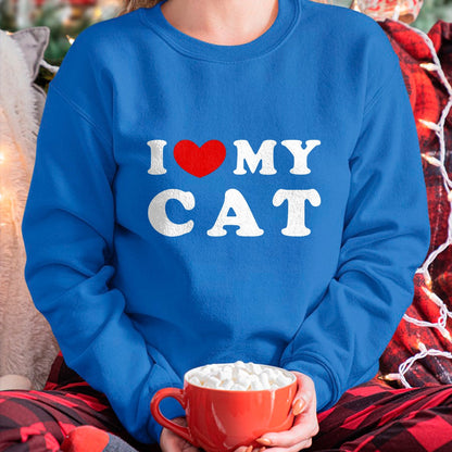 Cat Love Shirt, Funny Cat Lover Gift UnisexT-Shirt/Hoodie/Sweatshirt HLT00 - I Love My Cat, I Heart My Cat T-Shirt, Men, Pink Heather, X-Large
