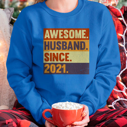 Best Wife Shirt, Wife and Husband Unisex T-Shirt/Hoodie/Sweatshirt HLT00 - 3rd Year Wedding Anniversary Epic Awesome Husband Since 2021 T-Shirt