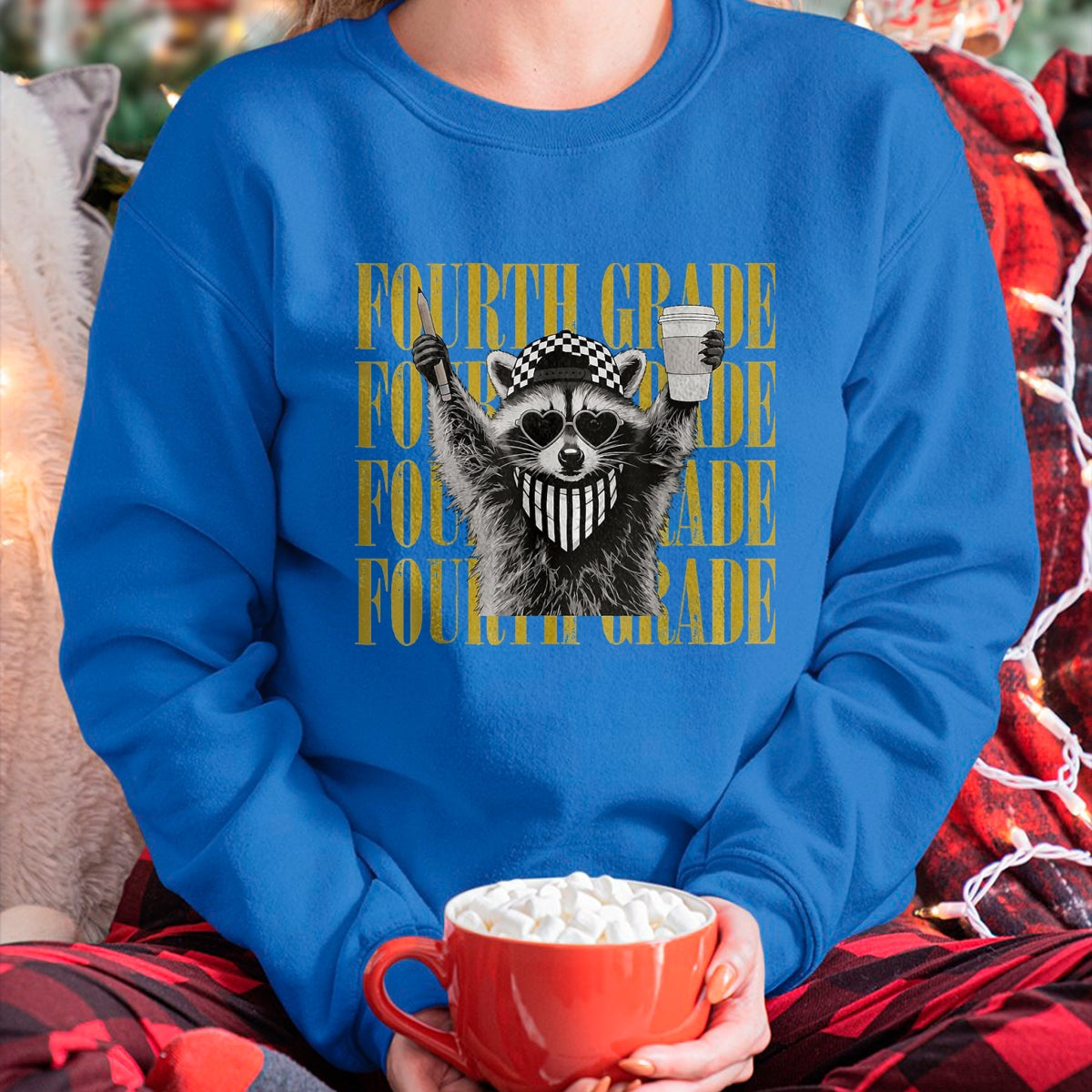 Best Teacher Shirt, Funny Teacher UnisexT-Shirt/Hoodie/Sweatshirt HLT00 - Funny Fourth Grade Teacher Feral Raccoon Back to School T-Shirt, Women, Black, Large