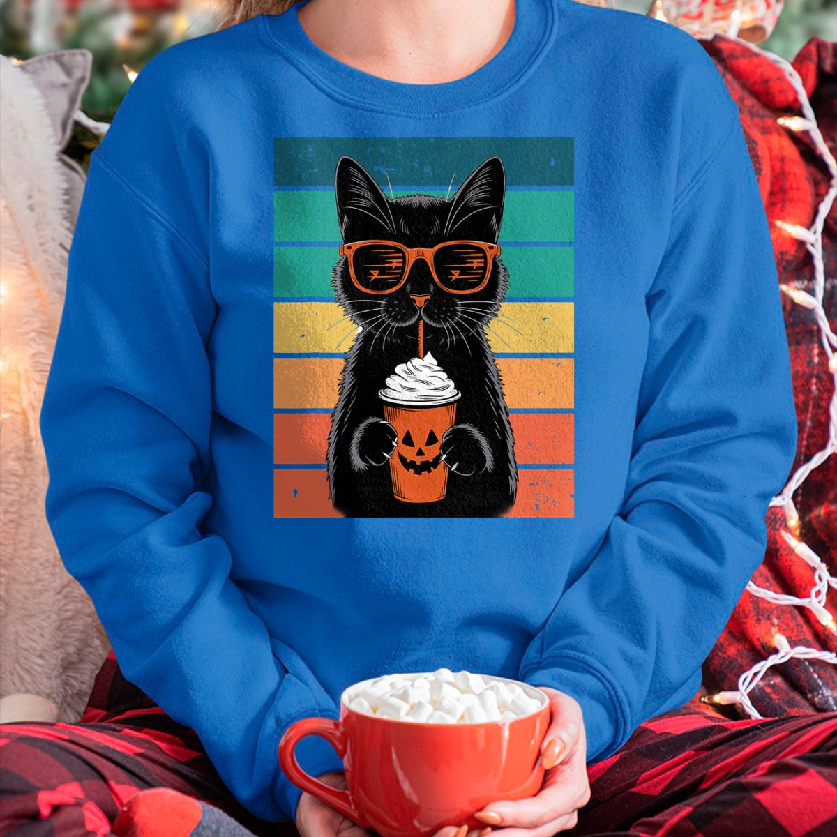 Hallowen Shirts for Family, Funny hallowen shirts, Hallowen Unisex T-Shirt/Hoodie/Sweatshirt HLT00 - Black Cat Hipster Trick or Treat Funny Halloween Black Cat T-Shirt