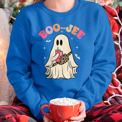 Hallowen Shirts for Family, Funny hallowen shirts, Hallowen Unisex T-Shirt/Hoodie/Sweatshirt HLT00 - Cute Boo Jee Ghost Halloween Leopard Ghost Womens T-Shirt