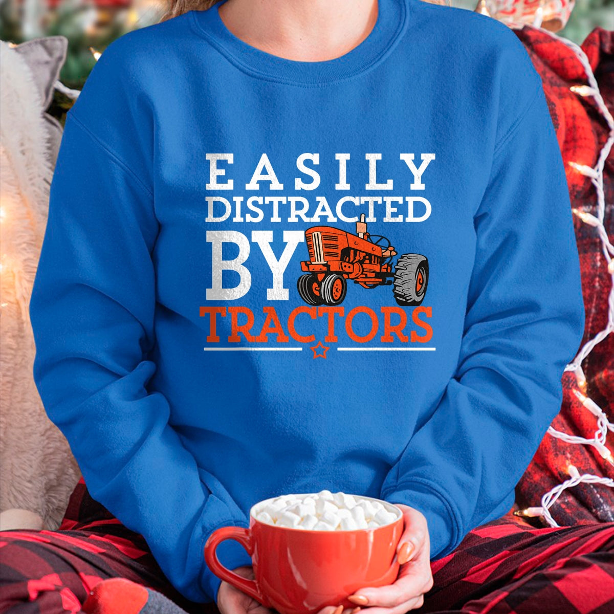 Best Farmer Life Shirt, Funny Farmer UnisexT-Shirt/Hoodie/Sweatshirt HLT00 - Easily Distracted by Tractors Farming Funny Vintage Tractor T-Shirt