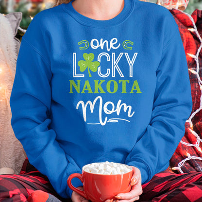 Gift for Mom Shirt, Funny Mom Unisex T-Shirt/Hoodie/Sweatshirt HLT00 - One Lucky Nakota Horse Mom Irish Horseback Riding T-Shirt