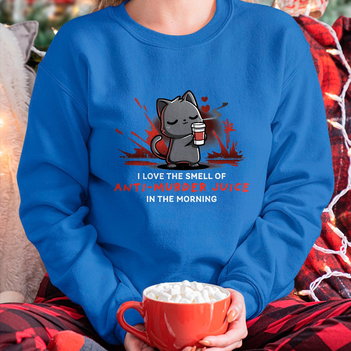 Cat Love Shirt, Funny Cat Lover Gift UnisexT-Shirt/Hoodie/Sweatshirt HLT00 - Cat Drink Coffee I Love The Smell Of Anti Murder Juice T-Shirt for Men Women