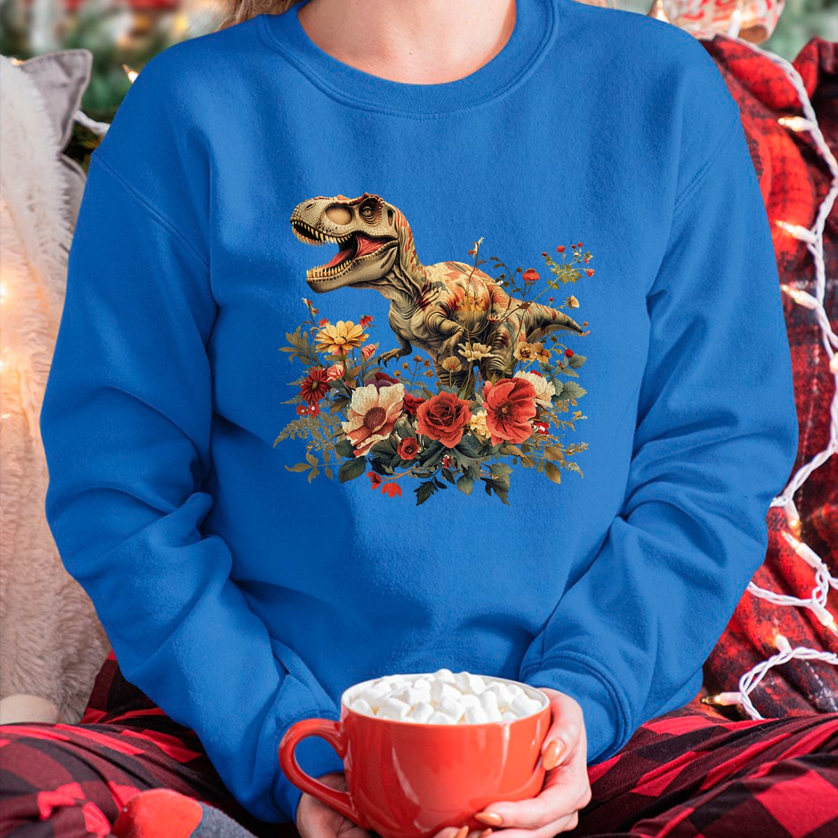 Best Dinosaur Lover Shirt, Funny Dinosaur UnisexT-Shirt/Hoodie/Sweatshirt HLT00 - Dinosaur Dino Trex Floral Flower Graphic T-Shirt