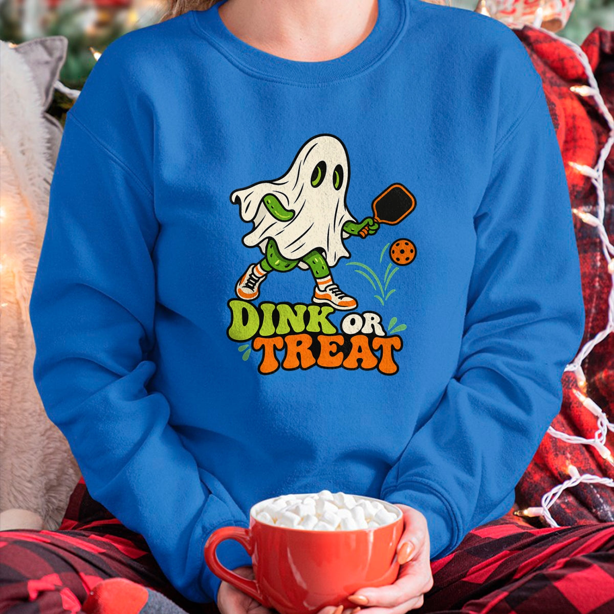 Funny Pickleball Shirt, Pickleball Lover Unisex T-Shirt/Hoodie/Sweatshirt HLT00 - Halloween Pickleball Ghost Men Women Pickleball Halloween T-Shirt