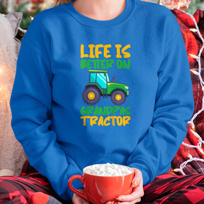 Best Farmer Life Shirt, Funny Farmer UnisexT-Shirt/Hoodie/Sweatshirt HLT00 - Young Farmer Funny Tractor Boy On Grandpas Tractor T-Shirt