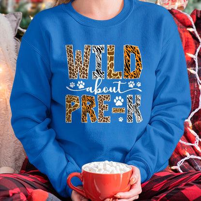 Best Student Shirt, Funny Back To School UnisexT-Shirt/Hoodie/Sweatshirt HLT00 - Wild About Pre-K Wild Animal Preschool Back to School Kids T-Shirt