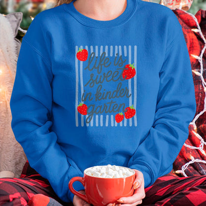 Best Teacher Shirt, Funny Teacher UnisexT-Shirt/Hoodie/Sweatshirt HLT00 - Life is Sweet in Kindergarten Cute Strawberry Teacher T-Shirt