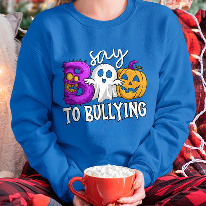 Hallowen Shirts for Family, Funny hallowen shirts, Hallowen Unisex T-Shirt/Hoodie/Sweatshirt HLT00 - Say Boo To Bullying Orange Anti Bullying Unity Day Halloween T-Shirt
