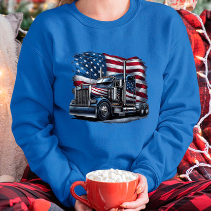 Best Truck Driver Life Shirt, Funny Trucker UnisexT-Shirt/Hoodie/Sweatshirt HLT00 - Semi Truck Driver US Trucker USA Flag Patriotic 4th of July T-Shirt