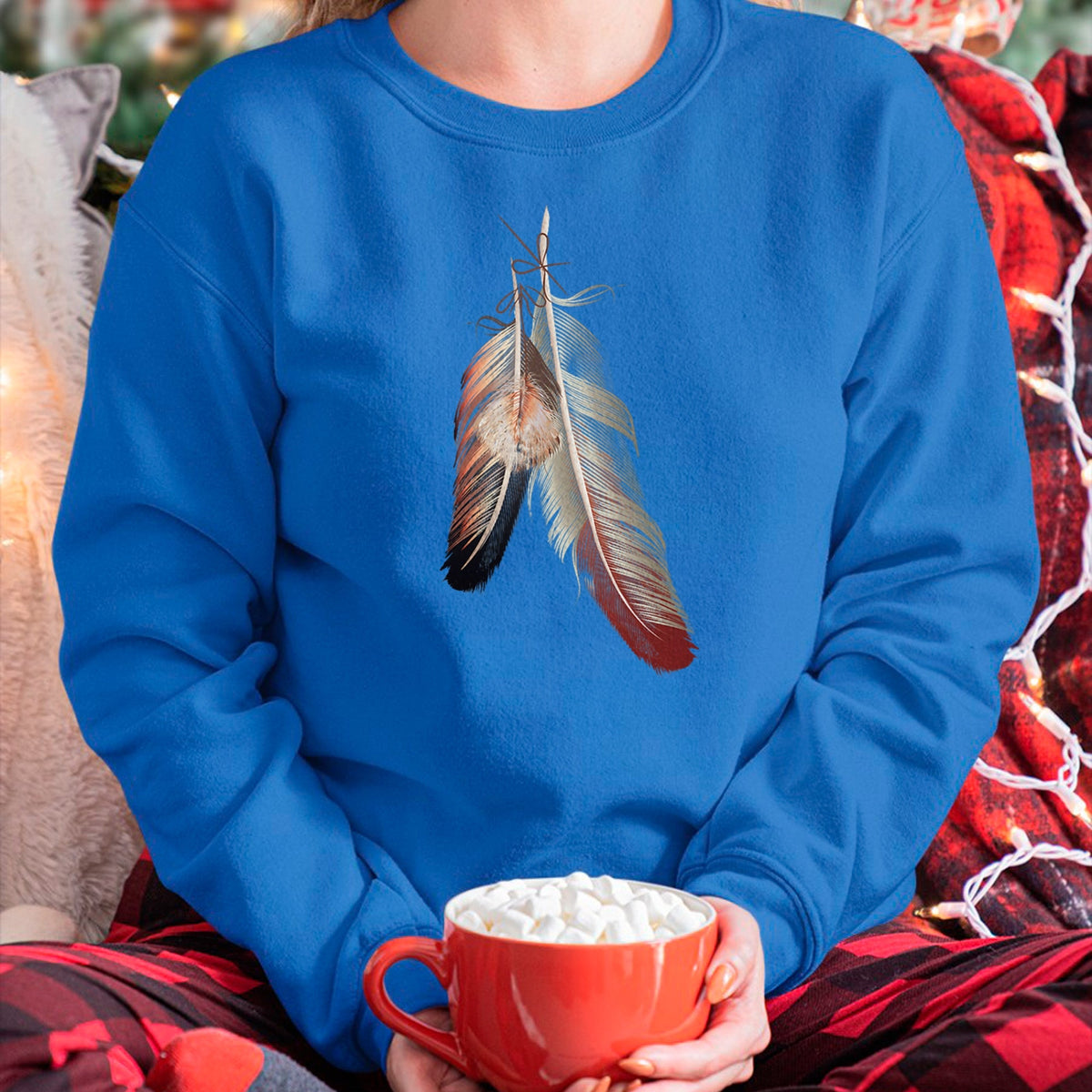 Native American T-Shirts, Vintage Native American Unisex T-Shirt/Hoodie/Sweatshirt HLT00 - Indigenous American Native Tribal Headdress Feathers