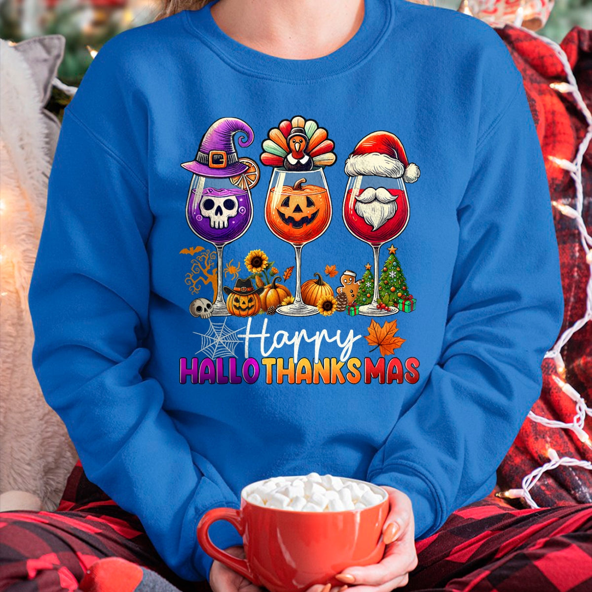 Hallowen Shirts for Family, Funny hallowen shirts, Hallowen Unisex T-Shirt/Hoodie/Sweatshirt HLT00 - Happy Hallothanksmas Halloween Thanksgiving Christmas T-Shirt
