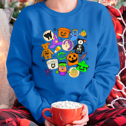 Best Thanksgiving Family Shirt , Funny Thanksgiving UnisexT-Shirt/Hoodie/Sweatshirt HLT00 - Cute Funny Boo Ghost Vintage 90s Halloween Collage Doodles T-Shirt