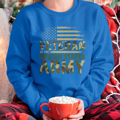 Proud Veteran Shirt, Funny Veteran UnisexT-Shirt/Hoodie/Sweatshirt HLT00 - Veteran of The United States Army Patriotic Camo Military T-Shirt