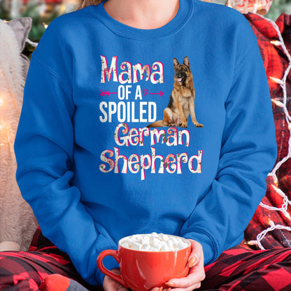 Best Wife Shirt, Wife and Husband Unisex T-Shirt/Hoodie/Sweatshirt HLT00 - Mama Of A Spoiled German Shepherd Mother's Day Floral Dog T-Shirt