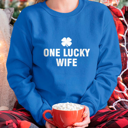 Best Wife Shirt, Wife and Husband Unisex T-Shirt/Hoodie/Sweatshirt HLT00 - Gift for wife T shirt, lucky wife   One Lucky Wife Long Sleeve T-Shirt (1)