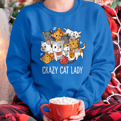 Cat Love Shirt, Funny Cat Lover Gift UnisexT-Shirt/Hoodie/Sweatshirt HLT00 - Crazy Cat Lady Funny Girls Women Kitty Kitten Animal Lover T-Shirt Small