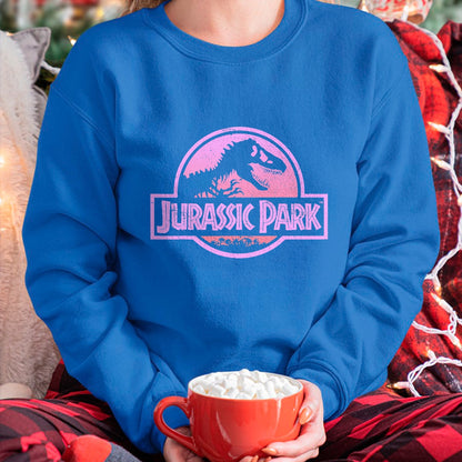 Best Dinosaur Lover Shirt, Funny Dinosaur UnisexT-Shirt/Hoodie/Sweatshirt HLT00 - Jurassic Park Retro Neon Pink Logo Graphic T-Shirt T-Shirt