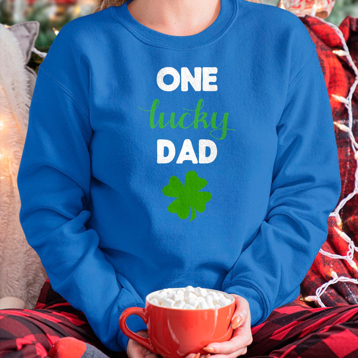 Gift for Dad Shirt, Funny Dad Unisex T-Shirt/Hoodie/Sweatshirt HLT00 – One Lucky Dad Matching Family St. Patrick_s Day T-Shirt