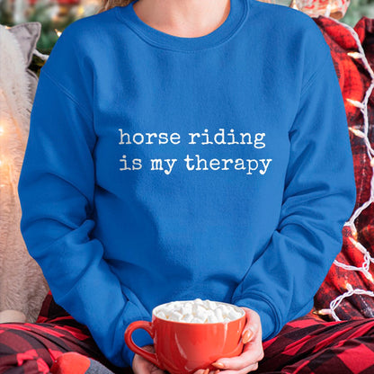 Best Horse Lover Shirt , Funny Horse UnisexT-Shirt/Hoodie/Sweatshirt HLT00 - Horse Riding is My Therapy, Horseback Riding Gifts Women Men T-Shirt