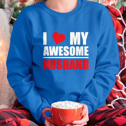 Best Wife Shirt, Wife and Husband Unisex T-Shirt/Hoodie/Sweatshirt HLT00 - I Love My Awesome Husband Romantic Gift for Wife or Husband T-Shirt (1)