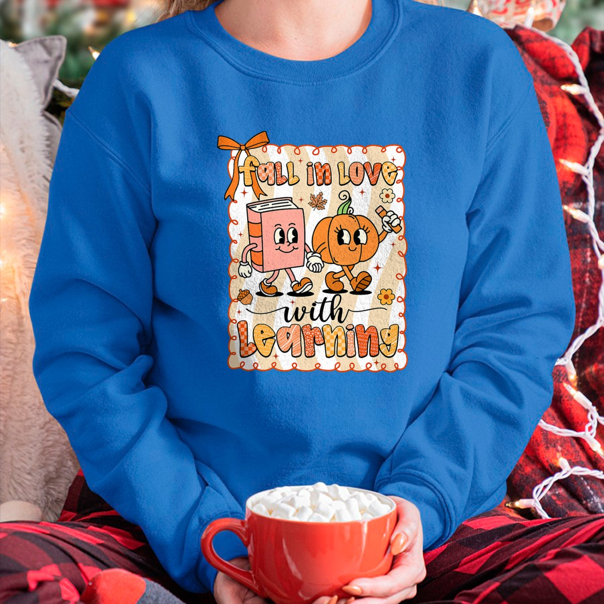 Best Thanksgiving Family Shirt , Funny Thanksgiving UnisexT-Shirt/Hoodie/Sweatshirt HLT00 - Pumpkin Teacher Preppy Fall in Love with Learning Autumn T-Shirt