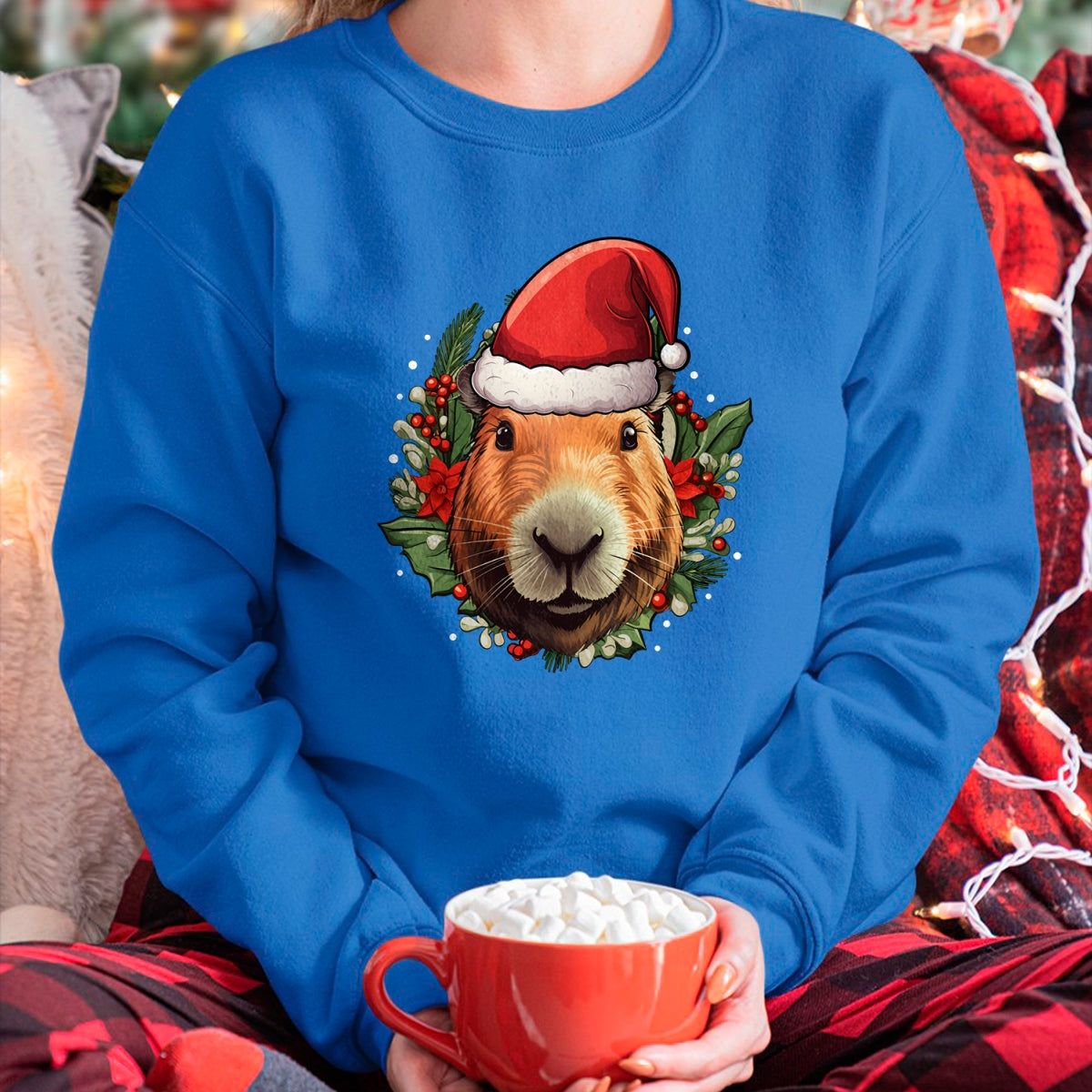 Cute Capybara Shirt, Funny Capybara Unisex T-Shirt/Hoodie/Sweatshirt HLT00 - Funny Christmas Capybara Long Sleeve T-Shirt