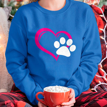 Cat Love Shirt, Funny Cat Lover Gift UnisexT-Shirt/Hoodie/Sweatshirt HLT00 - Cute I Love My Dog Puppy Cat Paw Heart T-Shirt (1)