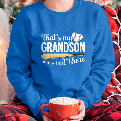 Best Grandpa Shirt, Proud Grandpa Unisex T-Shirt/Hoodie/Sweatshirt HLT00 -Baseball Grandma Funny That's My Grandson Out There Baseball T-Shirt