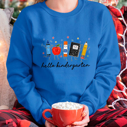 Best Teacher Shirt, Funny Teacher UnisexT-Shirt/Hoodie/Sweatshirt HLT00 - Back to School Teachers Doodles Crayon Hello Kindergarten T-Shirt