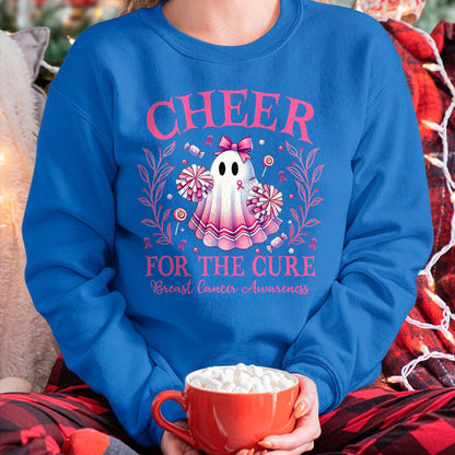 Hallowen Shirts for Family, Funny hallowen shirts, Hallowen Unisex T-Shirt/Hoodie/Sweatshirt HLT00 - Cheer for the Cure Breast Cancer Awareness Halloween Ghost T-Shirt