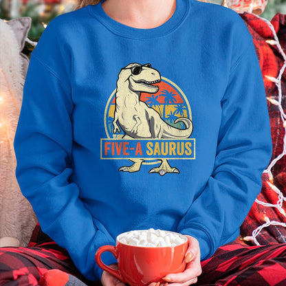 Best Dinosaur Lover Shirt, Funny Dinosaur UnisexT-Shirt/Hoodie/Sweatshirt HLT00 - Kids 5 Year Old Dinosaur Birthday 5th T Rex Dino Five Saurus T-Shirt
