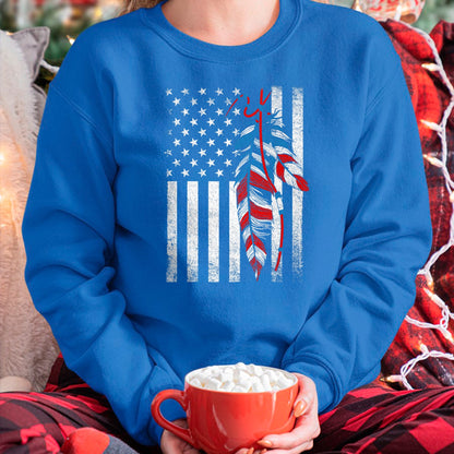 Native American T-Shirts, Vintage Native American Unisex T-Shirt/Hoodie/Sweatshirt HLT00 - American Flag - Native Feather Pride Month Indigenous (1)