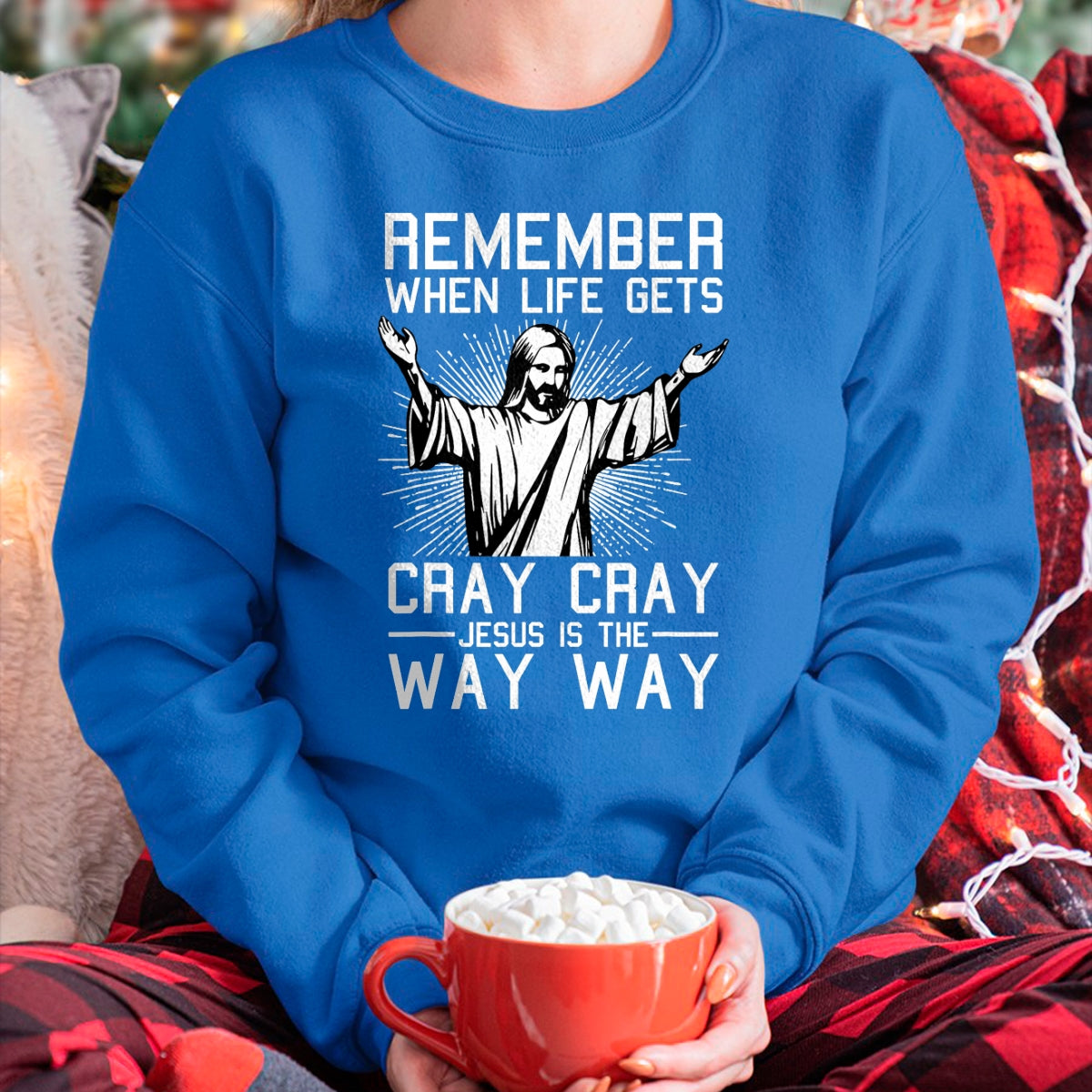 Christmas Shirts for Family, Funny christmas shirts, Christmas Unisex T-Shirt/Hoodie/Sweatshirt HLT00 - Jesus Is The Way Christmas Funny Faith Religious Christian T-Shirt