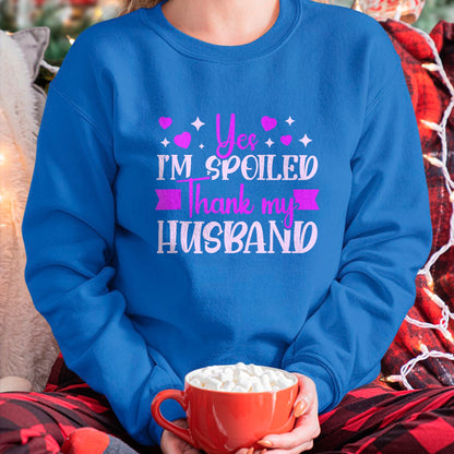 Best Wife Shirt, Wife and Husband Unisex T-Shirt/Hoodie/Sweatshirt HLT00 - Gift for wife T shirt, spoiled wife   Spoiled Wife I’M Spoiled Thank My Husband Funny Wife Tank Top