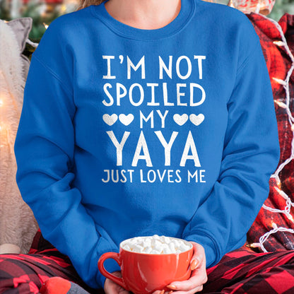 Best Wife Shirt, Wife and Husband Unisex T-Shirt/Hoodie/Sweatshirt HLT00 - I'm Not Spoiled My Yaya Just Loves Me Funny Grandchild Tee T-Shirt